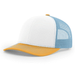 112 Trucker Snapback - OSFM - White/ Columbia Blue/ Yellow