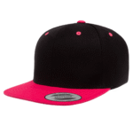 Flat Bill Classic Snap Back - Black/Neon Pink