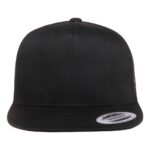 Flat Bill Trucker Snapback - Black