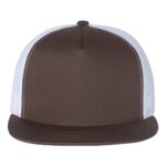 Flat Bill Trucker Snapback - Brown/ White