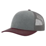 112 Trucker Snapback - OSFM - Heather Grey/ Charcoal/ Maroon