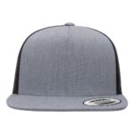 Flat Bill Trucker Snapback - Heather/ Black