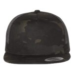 Flat Bill Trucker Snapback - Multicam Black/ Black
