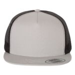 Flat Bill Trucker Snapback - Silver/ Black