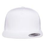Flat Bill Trucker Snapback - White