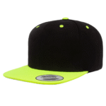 Flat Bill Classic Snap Back - Black/Neon Green