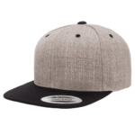 Flat Bill Classic Snap Back - Heather/Black