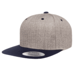 Flat Bill Classic Snap Back - Heather/Navy